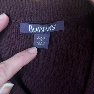 Plum colored long sleeve wrap sweater